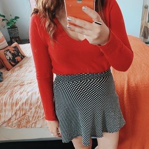 GAP Red Knit V-Neck Sweater